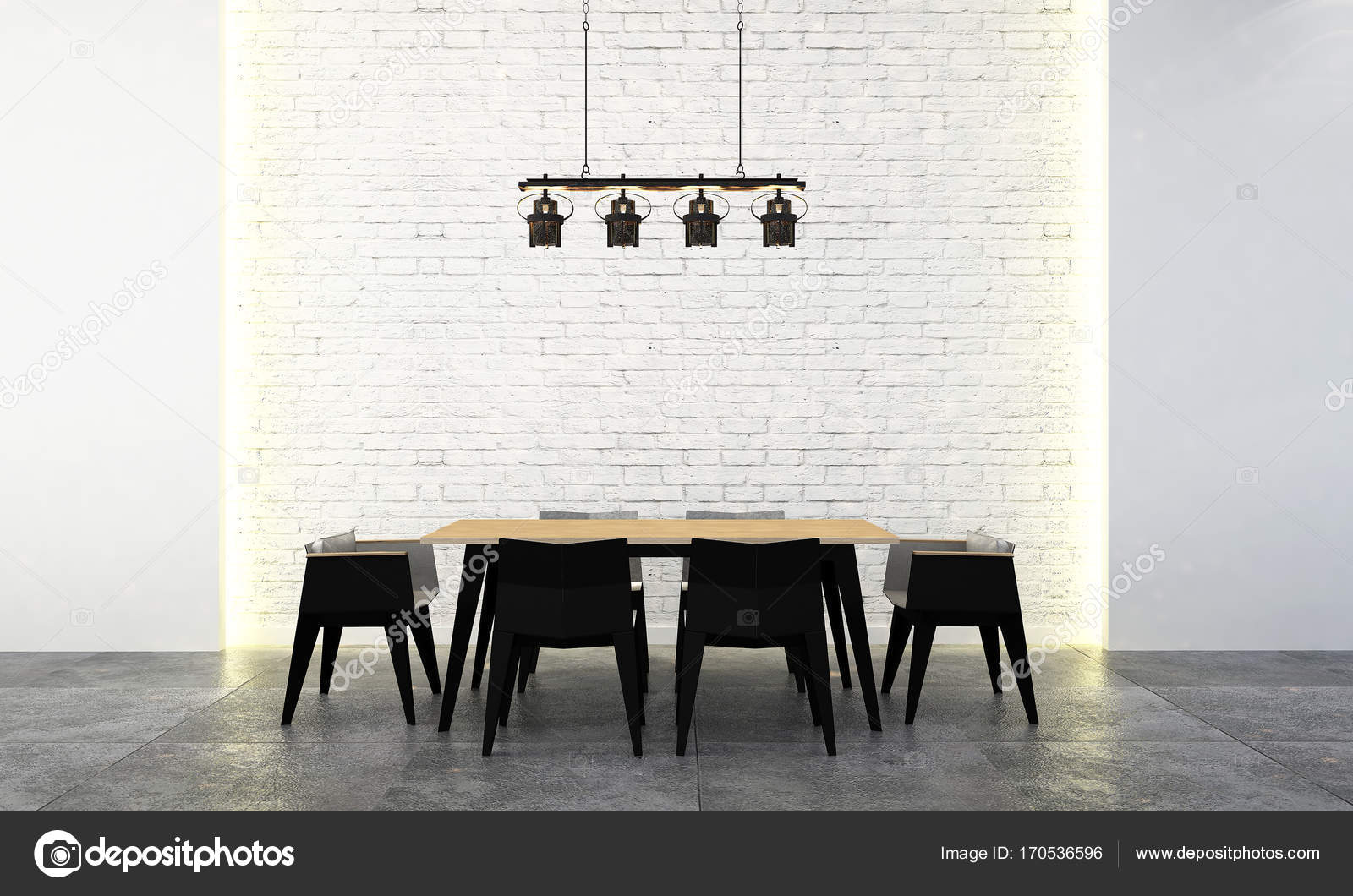 El patrón de pared comedor moderno diseño interior y ladrillo ... El patrón de pared comedor moderno diseño interior y ladrillo ...