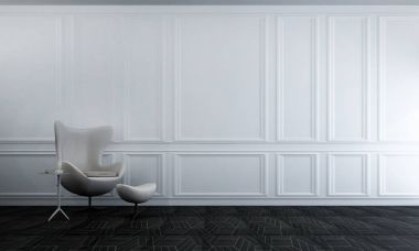 o iç tasarım, modern şezlong ve oturma odası ve beton duvar doku