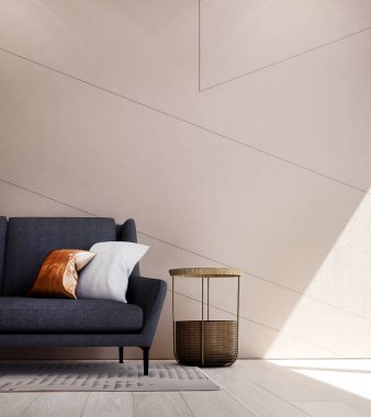 Modrn en az oturma odası ve kanepe ve duvar desen arka plan doku