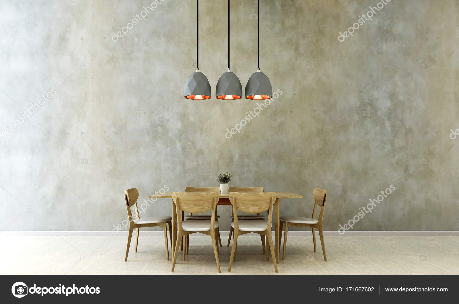 The interior design of dining room and yellow texture wall background Stock Photo by ©Teeraphan