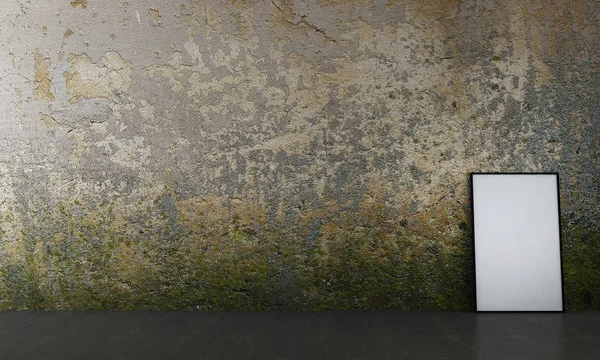 최소한의 홀 및 갤러리 및 그림 프레임 및 질감 벽의 인테리어 디자인 — 스톡 사진