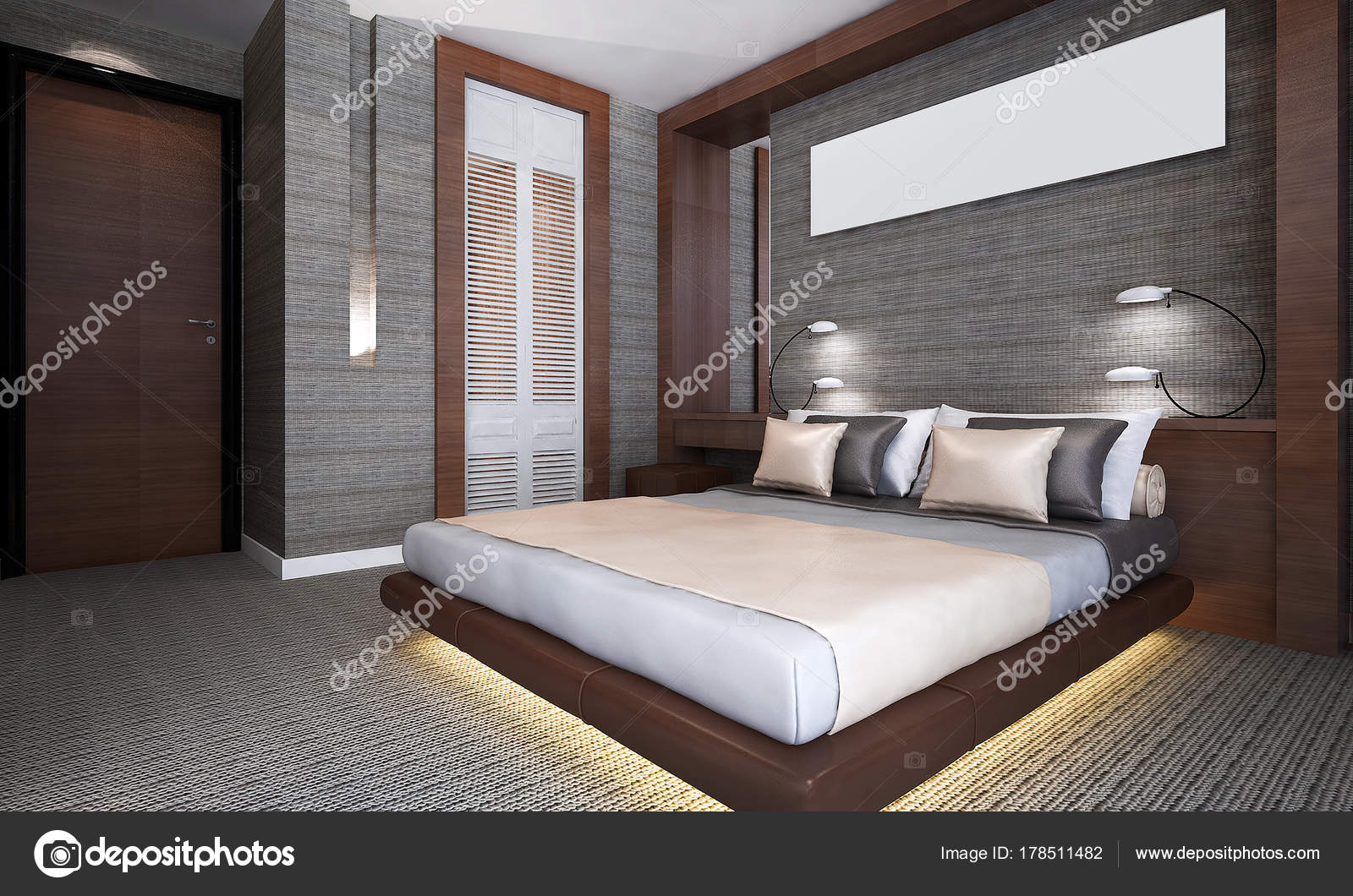 Rendering Interior Design Concept Idea Modern Beroom Room