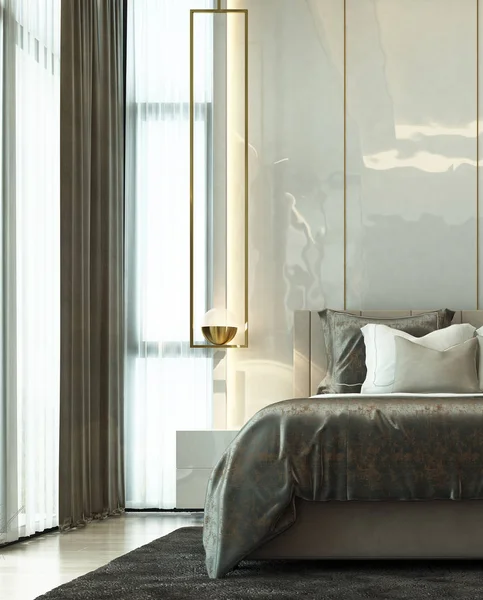 Yatak Odası Yan Masanın Modern Tasarımı — Stok fotoğraf
