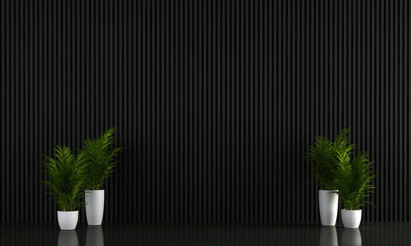empty black living room inteior design and wooden wall texture background