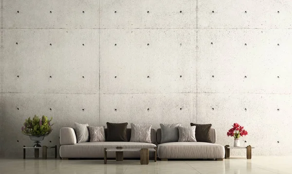 Scandinavian Living Room Inteior Design Concrete Wall Texture Background — Stock Photo, Image