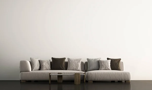 Escandinávia Branco Sala Estar Inteior Design Concreto Parede Textura Fundo — Fotografia de Stock