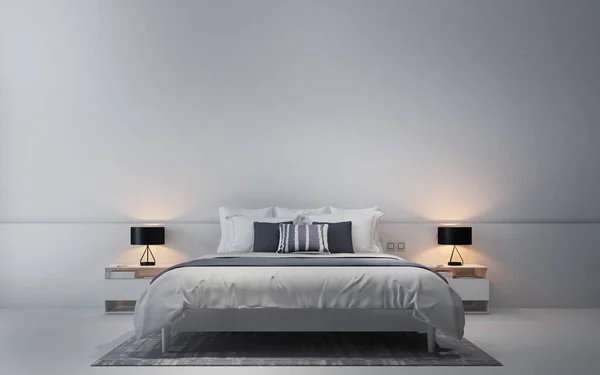 寝室のインテリアデザインとテクスチャの壁の背景 — ストック写真