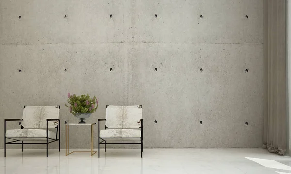 Projektowanie Wnętrz Przytulny Salon Betonowe Tło Ściany — Zdjęcie stockowe