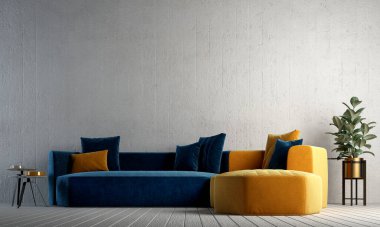 Modern bir oturma odası iç tasarımı.