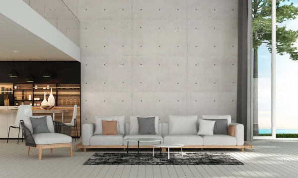 Die Lounge Und Moderne Wohnzimmer Und Betonwand Textur — Stockfoto