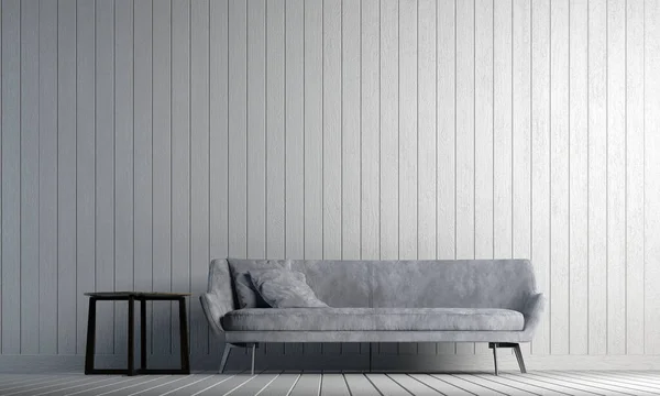 Minimal White Interior Living Room Design Wood Wall Pattern Texture — Stock Photo, Image