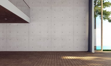 Boş oturma odasının modern tasarımı iç mekan ve beton duvar dokusu arka plan 