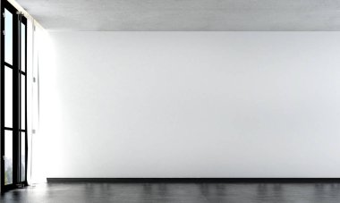 Dinlenme odası ve oturma odası tasarımı ve beton duvar arka planının modern konforu 