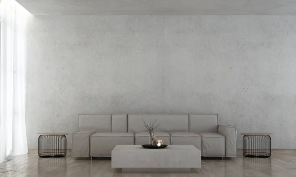 Moderno Loft Interno Del Design Del Soggiorno Sfondo Muro Cemento — Foto Stock