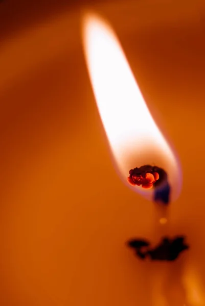 촛불 빛 어두운 매크로 — 스톡 사진