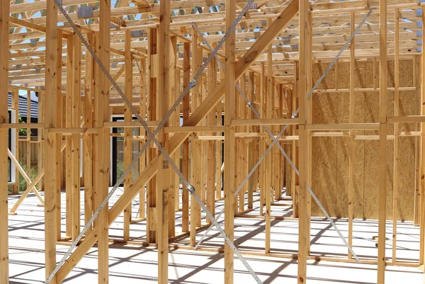 Wall framing in house construction — Stock Photo, Image