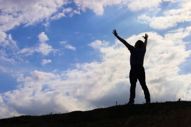 Adam tebrik güneş özgürlük kavramı