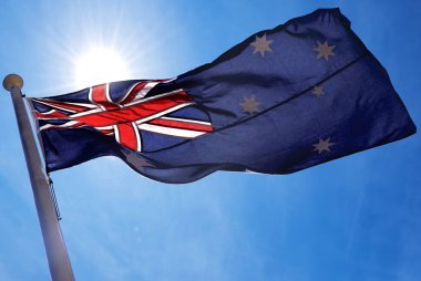 rüzgarda Avustralya bayrağı