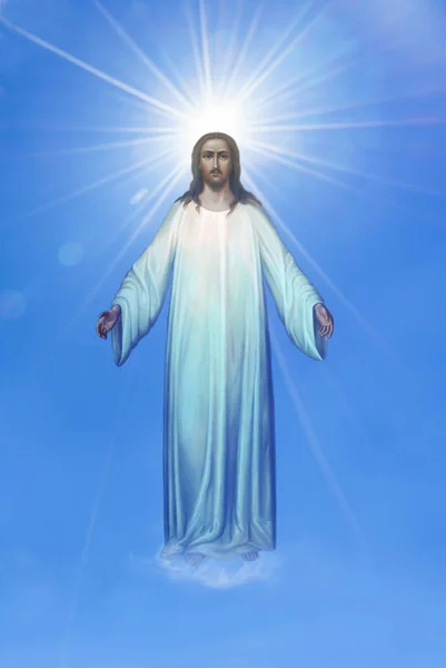Jezus Christus in de hemel-religie-concept — Stockfoto