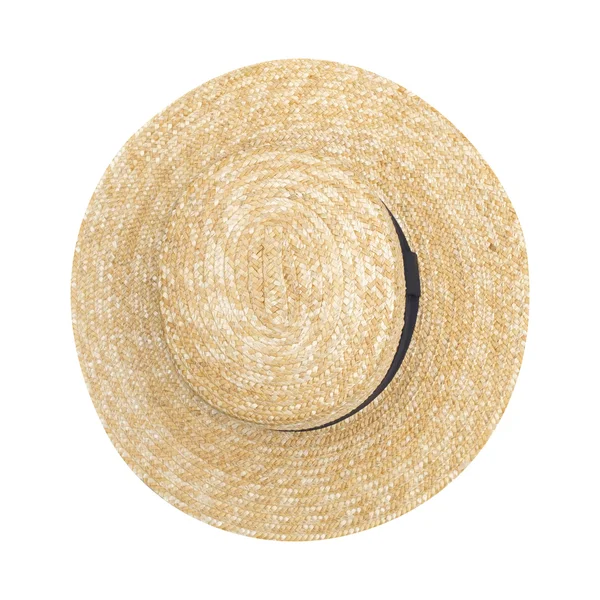 Słomkowy kapelusz izolowany na białym tle — Zdjęcie stockowe