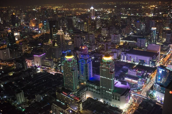 Evening Bangkok, evening city lights bird\'s-eye view