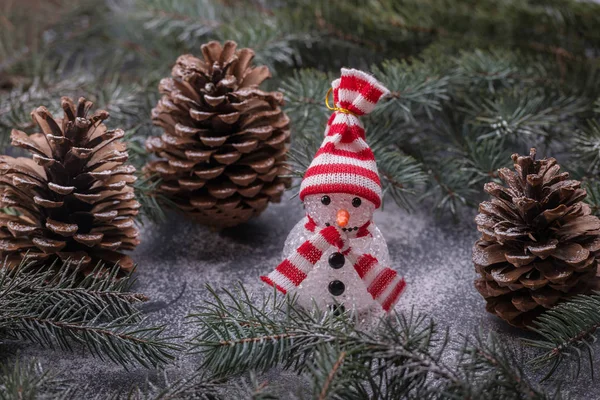 Snowman and christmas decor — Stock Photo, Image