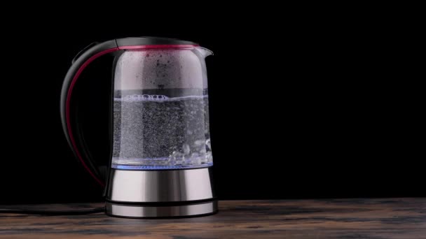 Water Has Finished Boiling Electric Kettle Shuts Automatically — Stock Video