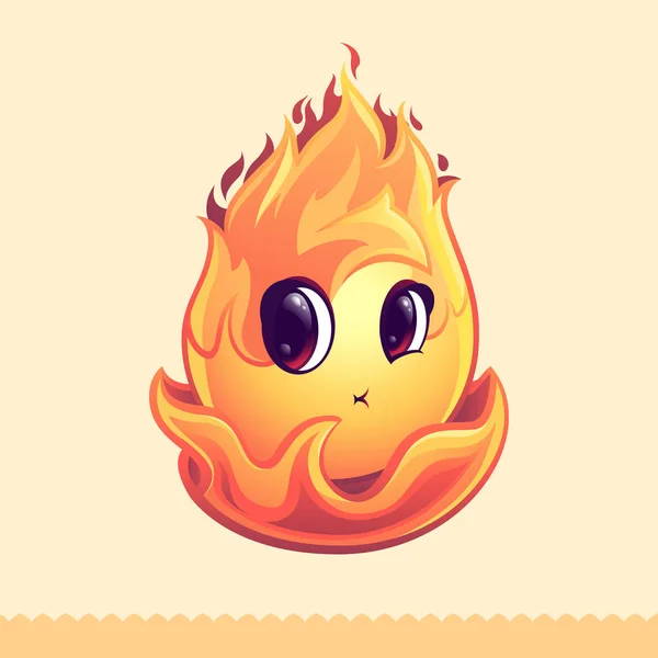 Caractère de dessin animé feu — Image vectorielle