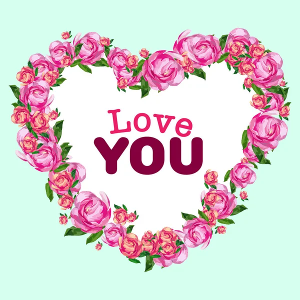 Love you. Valentine's day greeting card. — Stock Vector