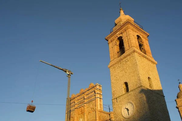 Church restoration works San Ginesio — Stock Photo, Image