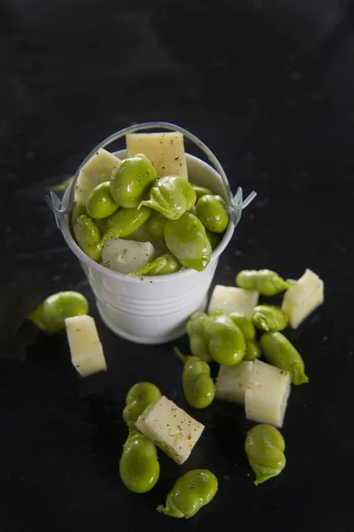 Baubles with cheese — Stock Photo, Image