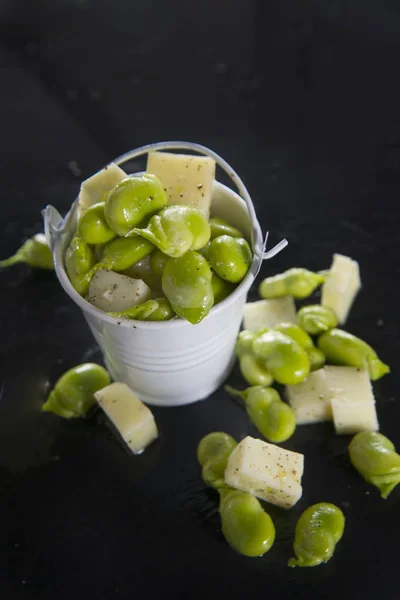 Baubles with cheese — Stock Photo, Image