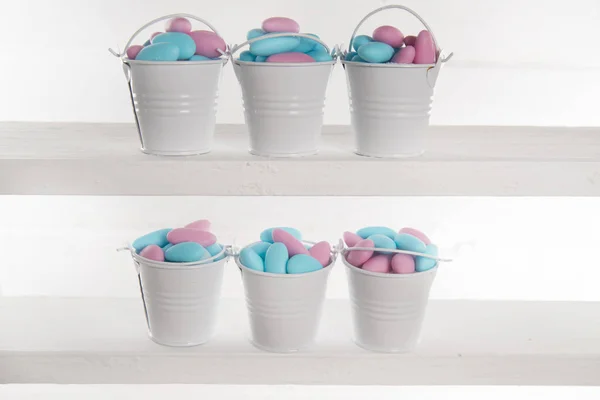 Niebieski i różowy kolorowe cukierki — Zdjęcie stockowe