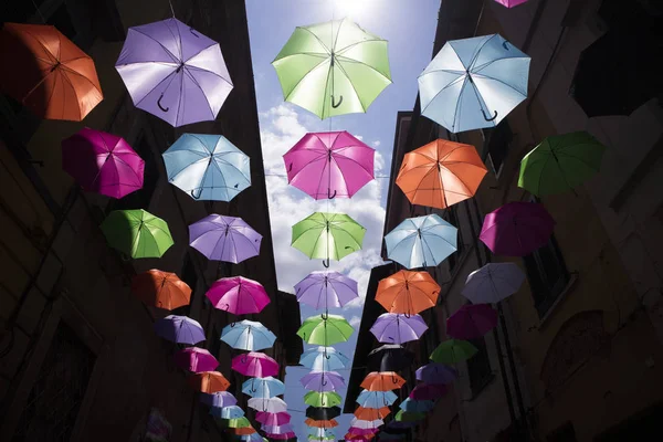 Paraguas de diferentes colores — Foto de Stock