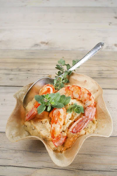 Chickpea and shrimp cream — Stock Photo, Image