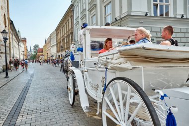 Krakow, seyahat, turizm, yaz, meydan, taşıma, çember