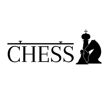 Satranç oyun logo illüstrasyon