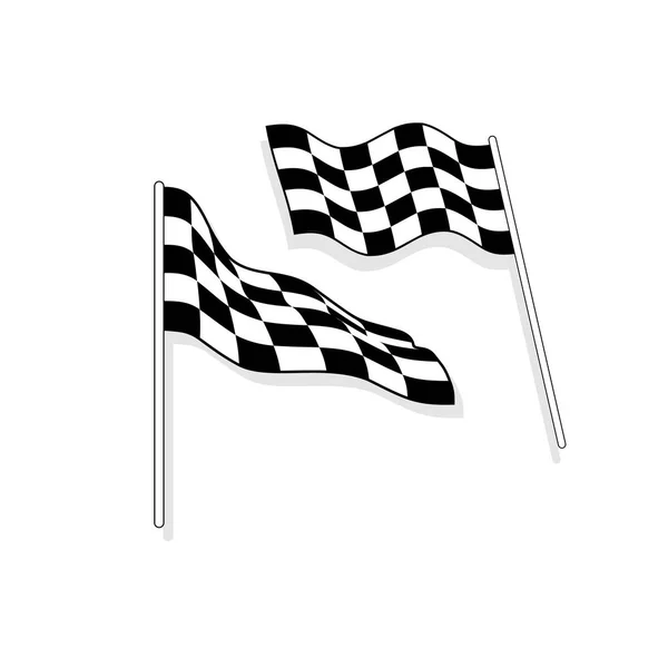 Crossed checkered flags — Stock Vector