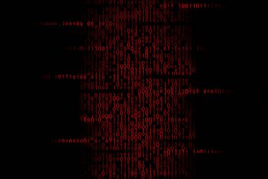 Red infected binary code illustration clipart