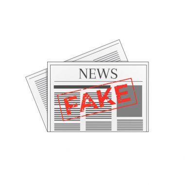 Gazete logo sahte kırmızı damga ile işaretlenmiş