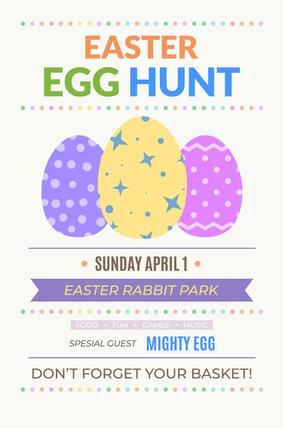 Egg hunt information banner template — Stock Vector