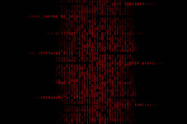Red infected binary code illustration