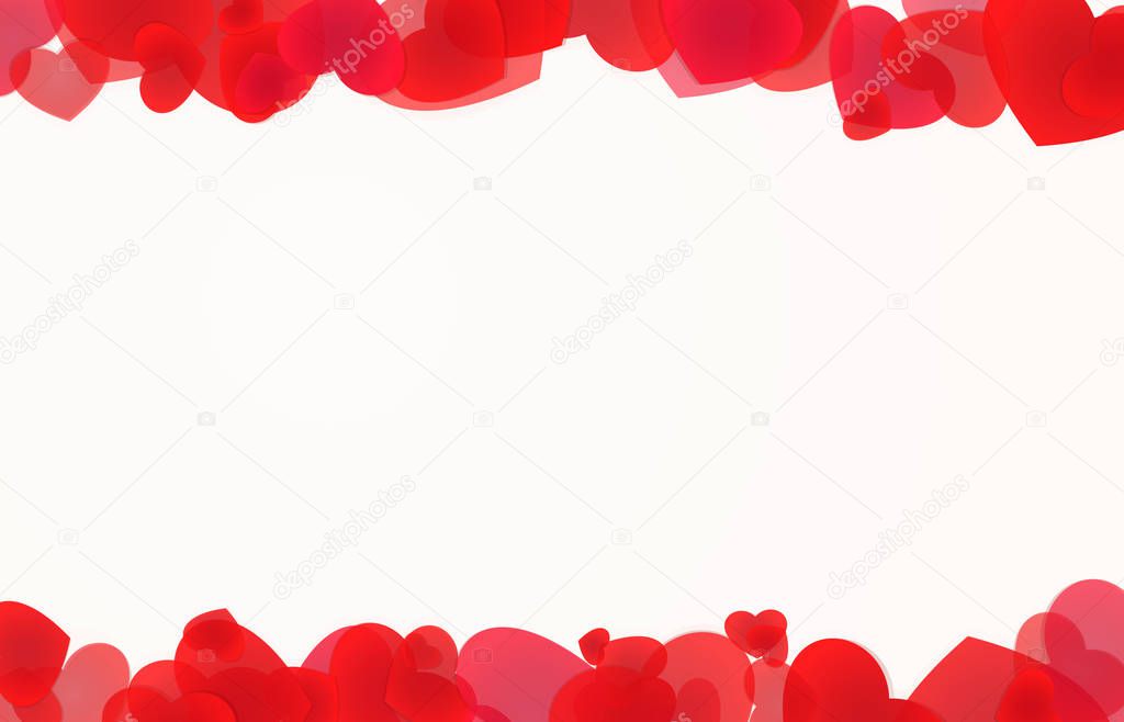 Festive red heart framing illustration