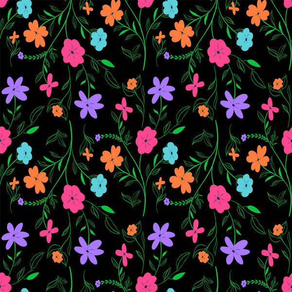 Vivid seamless floral pattern