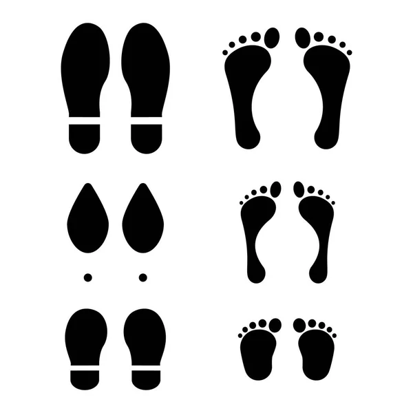 Set van menselijke footprints — Stockvector