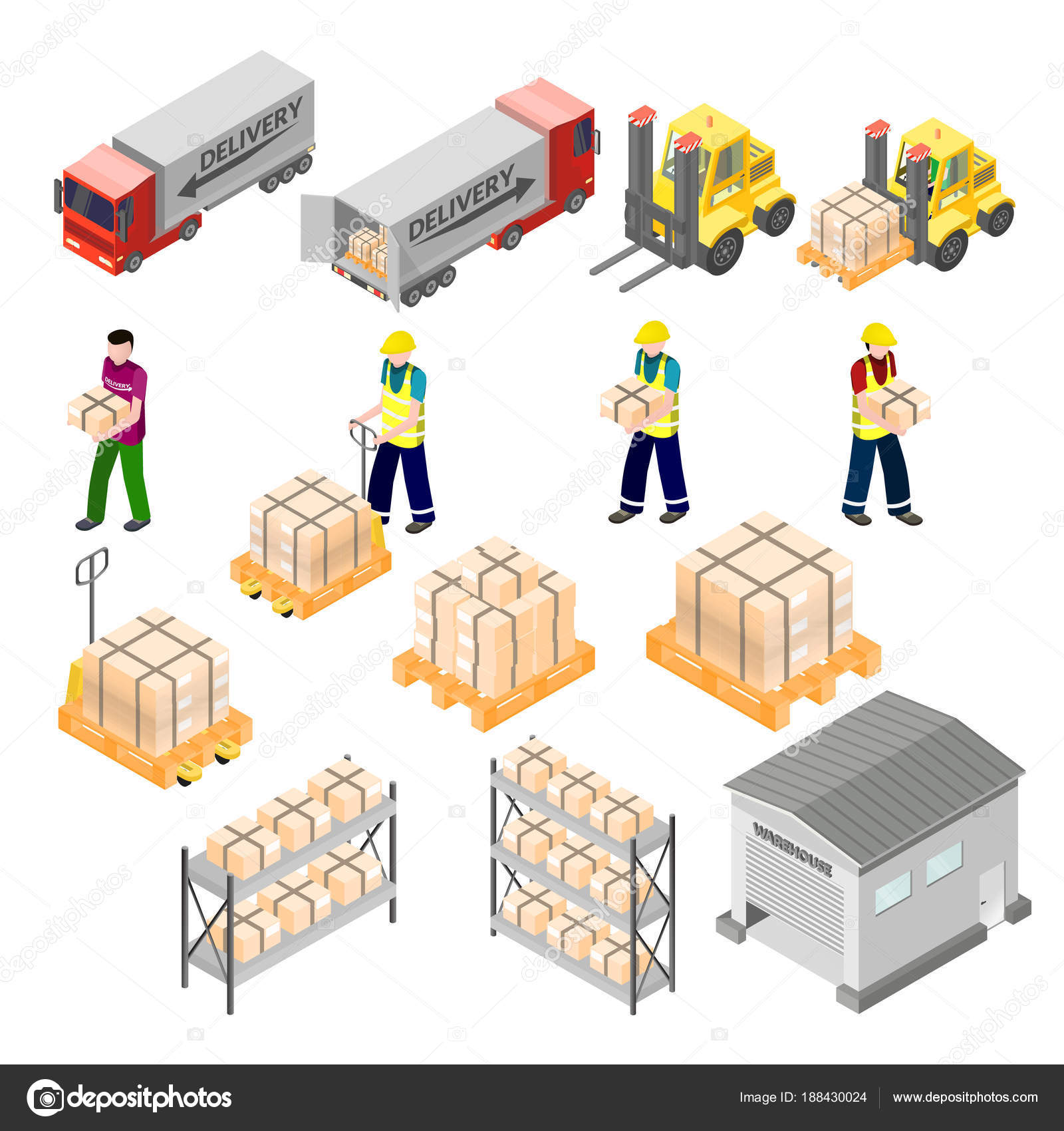 Склад 3d isometric icon