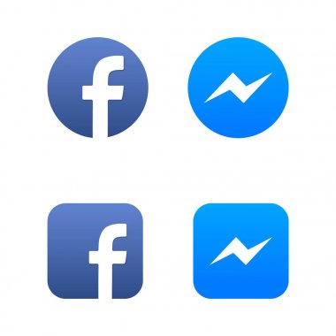 Ukrayna - Cherkasy 22 Ocak 2018 messenger ve Facebook Medya simgeler