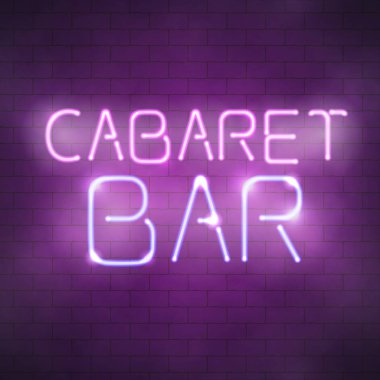 Kabare bar neon tabela tuğla duvar