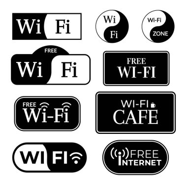 Modern wi fi bağlantı çıkartmaları