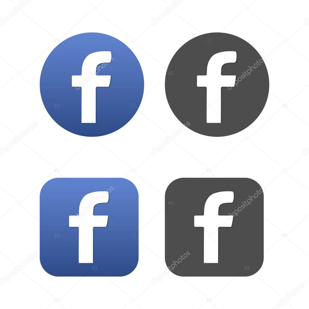Set of F signs logo buttons for design